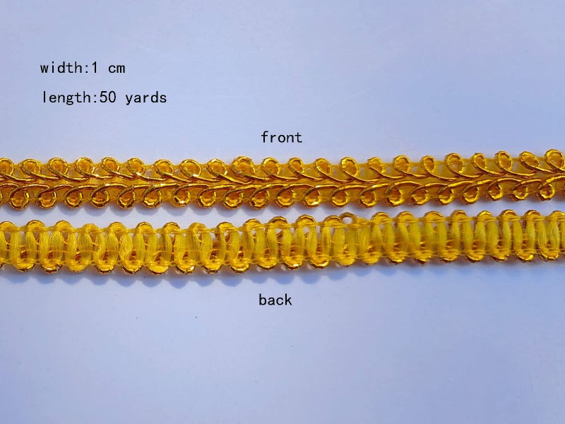 MONIDOOR 3/8 Inch Gimp Braid Trim 50 Yards for Upholstery Costume DIY Crafts (1330 Dark Gold) - Image 4